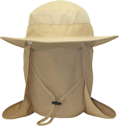 Miniatura 7 de Sombrero de pesca Sun Bonnie para hombres y mujeres, protección UV, gorra ligera, ala ancha, solapa desmontable para el cuello y cubierta facial
