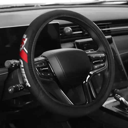 Miniatura 13 de Funda Deportiva de Cuero para Volante Accesorios de Automóvil, Tamaño Universal se Ajusta a Volantes de 14-15 Pulgadas de Todos los Vehículos