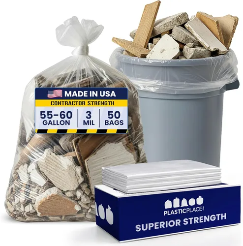 Miniatura 9 de Plasticplace Bolsas de basura de 20-30 galones │ 0.7 mil │ Revestimientos blancos para botes de basura │ 30 pulgadas x 36 pulgadas (200 unidades)