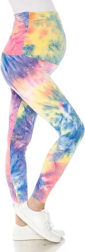 Leggings Depot Women's Tie Dye Printed Maternity Tights Pregnancy Over The Belly Yoga Leggings