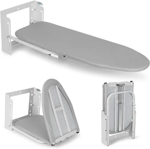 Miniatura 10 de Tabla de planchar montada en la pared, ajuste de altura de 36 x 12 pulgadas, tabla de planchar plegable para montaje en pared, tabla de planchar que