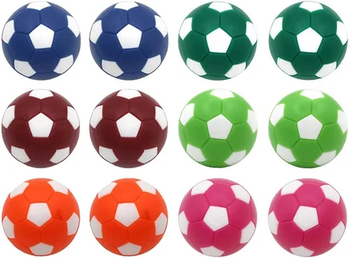PGYUD - Pelotas de fútbol de mesa de 1.42 pulgadas (1.417 in), paquete de 12 pelotas de repuesto de futbolín, multicolor para mesas estándar,