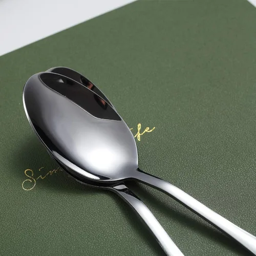 Miniatura 5 de Kyraton - 6 cucharas de mesa de acero inoxidable de 7.5 pulgadas, cucharas de sopa, cucharas de postre, cubiertos para lavavajillas, juego de 6