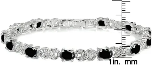 Miniatura 3 de Ice Gems - Pulsera de plata de ley con gemas auténticas o creadas, infinito X y ovalada
