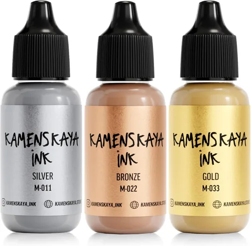 Miniatura 21 de Juego de tinta de alcohol Kamenskaya #10: Combinación de colores combinados de tintas de alcohol, 4 piezas. 0.51 fl oz (15 ml) cada una
