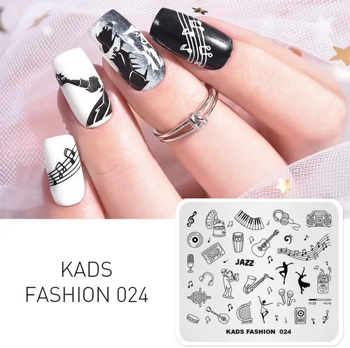Miniatura 2 de KADS Nail Art Image Stamping Plates Guitar Pattern Music Fashion Image Plates DIY Plantilla de manicura (FA024)