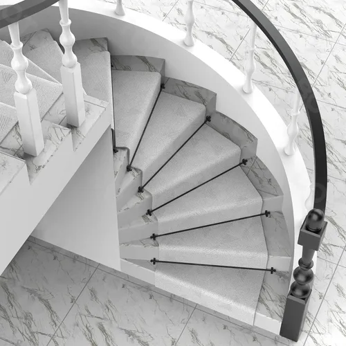 Miniatura 6 de Barras de escalera para alfombras de hasta 28/32/36 pulgadas de ancho, estilo minimalista, juego de barras de alfombra con remate esférico