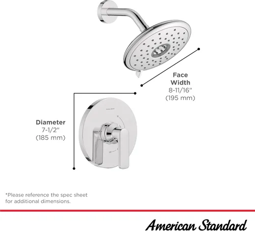 Miniatura 5 de American Standard TU061507.243 Kit de molduras de ducha aspiraciones, 1.8 GPM, negro mate