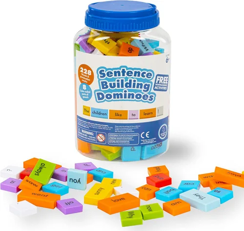 Educational Insights Juego de 114 fichas de dominó de doble cara, aprende a escribir manipulativos para el aula y el hogar, juego de 114 dominó de