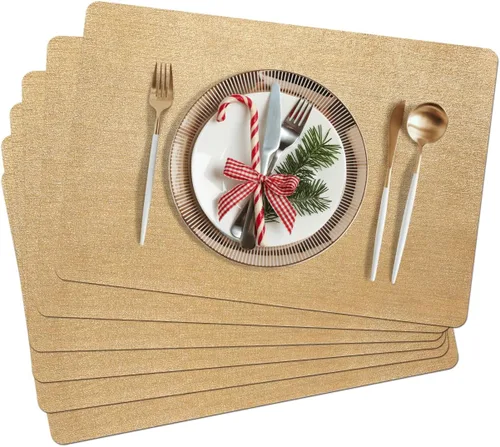 Miniatura 8 de AIRCOWRIE manteles individuales para mesa de comedor, manteles individuales resistentes al calor, anti-deslizamiento, de vinilo, lavables
