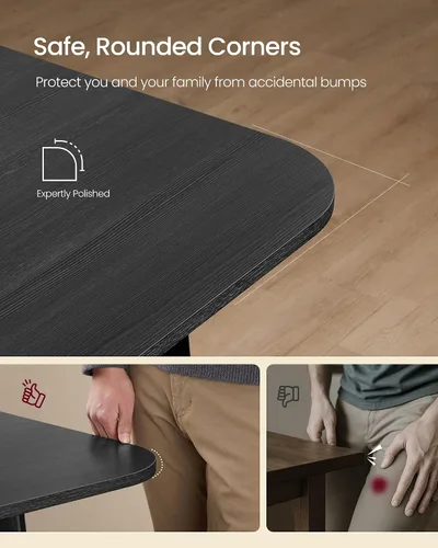 Miniatura 8 de VASAGLE Colección MAEZO - Mesa de comedor extensible para 4/6/8, mesa de cocina con patas cónicas, transiciones curvas, para comedor, cocina