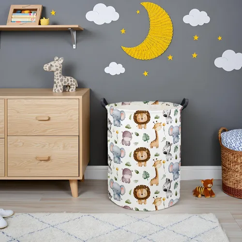 Miniatura 3 de Cesta de Ropa Sucia para Bebé Canasta para Bebé para Guardería de Niño y Niña Lindo Contenedor Organizador de Almacenamiento de Juguetes para Niños
