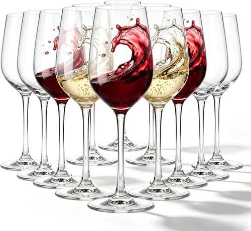Juego de 12 copas de vino de acrílico irrompibles con tallo, copas de vino de plástico de 12 onzas, copas de vino reutilizables transparentes para
