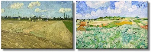 Miniatura 33 de wall26 - Les Alyscamps (Avenue in Arles) / Avenue of Poplars in Autumn de Vincent Van Gogh - Reproducción de pintura al óleo en juego de 2