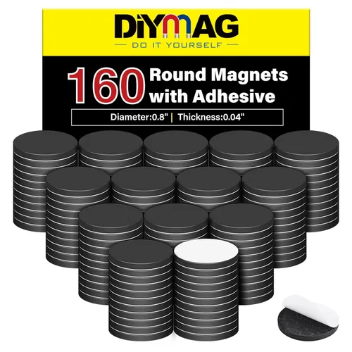 DIYMAG 160 puntos magnéticos con autoadhesivo, imanes redondos, cinta magnética, láminas magnéticas flexibles con adhesivo para manualidades, fotos