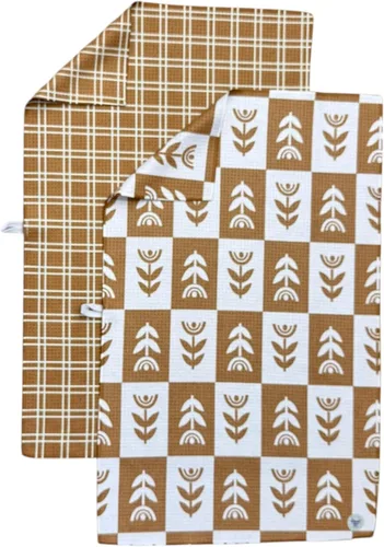 Miniatura 11 de Paquete de 2 Paños de cocina de doble cara Microfibra de tejido gofre Altamente absorbente Lazo para colgar Paños de cocina