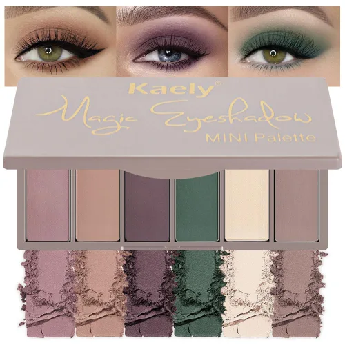 Miniatura 8 de evpct Paleta cuádruple de sombras de ojos marrón nude, brillante nude champán, dorado, marrón, cacao, brillantina, metálico, mate, alto pigmento