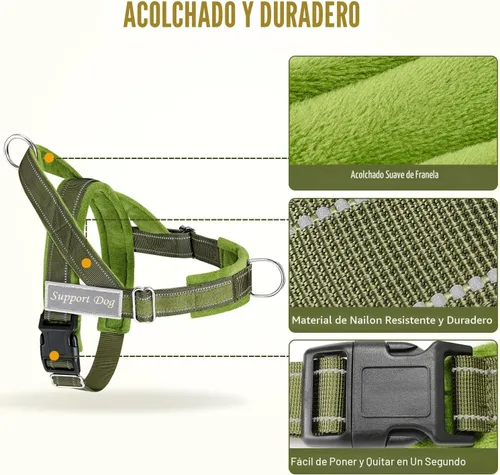 Miniatura 3 de Arnés para perro SlowTon sin tirones - Juego de arnés y correa para perros resistentes para perros medianos y grandes, arnés táctico reflectante