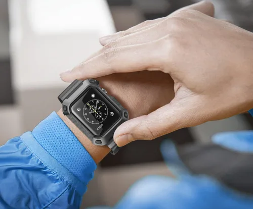 Miniatura 6 de SUPCASE Funda para Apple Watch 3 de 1.496 pulgadas con correa (Unicorn Beetle Pro), [antiarañazos] [protector de parachoques] resistente funda Negro