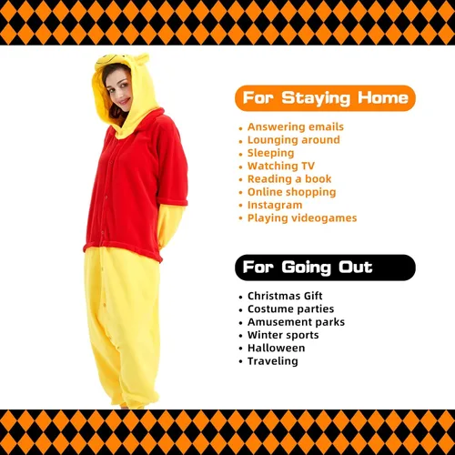 Miniatura 4 de ressber Unisex Adult Onesie Pajamas Animal One Piece Halloween Costume Christmas Sleepwear Jumpsuit