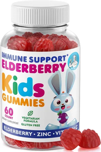 DR. MORITZ Gomitas de saúco para niños y niños pequeños, refuerzo del sistema inmunológico, apoyo a la salud con extracto de bayas de saúco de