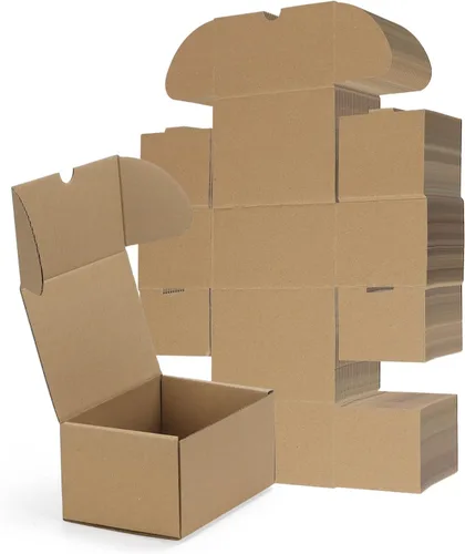 Miniatura 15 de RLAVBL Juego de 25 cajas de envío de 10 x 8 x 3, caja de cartón corrugado blanca para embalaje, correo, negocios Blanco