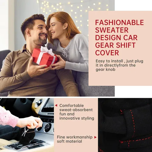 Miniatura 5 de Yajeea Sudadera con Capucha para Palanca de Cambios de Coche, Graciosa Sudadera Mini para Decoración de Coche, Cubierta Universal y Cálida para Pomo