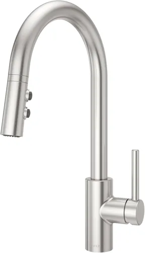 Miniatura 13 de Pfister Stellen - Grifo de cocina con pulverizador extraíble, de una sola manija, de alto arco, acabado en oro cepillado, LG529SABG