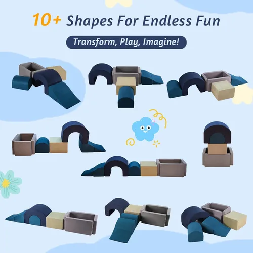 Miniatura 9 de Juguetes y bloques de escalada – Juego de escalada de espuma suave para interiores para niños pequeños, niños y bebés de 1 a 3 años – perfecto