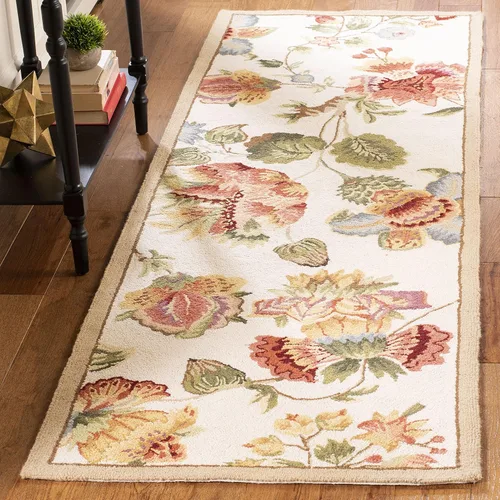 Miniatura 6 de SAFAVIEH Chelsea Collection - Alfombra decorativa de 2 pies 6 pulgadas x 4 pies, color marfil, lana de campo francesa enganchada a mano, ideal