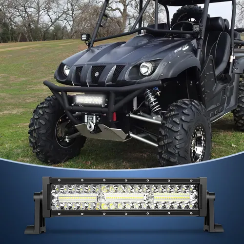 Miniatura 8 de Barra de luz LED Nilight de 13.5 pulgadas, triple fila, combo de foco y inundación, 96 LEDs, luz antiniebla, luz de trabajo, luz de respaldo, luz
