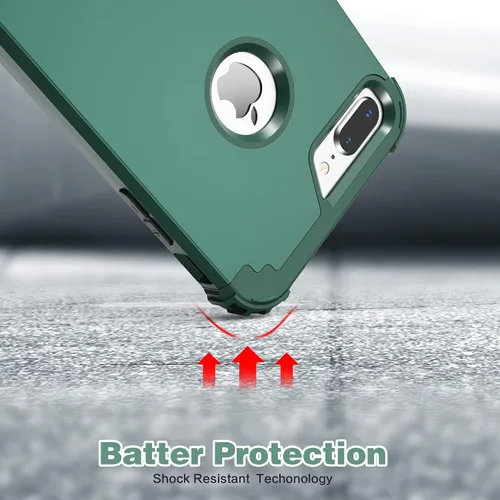 Miniatura 8 de IDweel Funda para iPhone 8 Plus, para iPhone 7 Plus con Protector de Pantalla, 3 en 1, híbrida a prueba de golpes de servicio pesado, protección