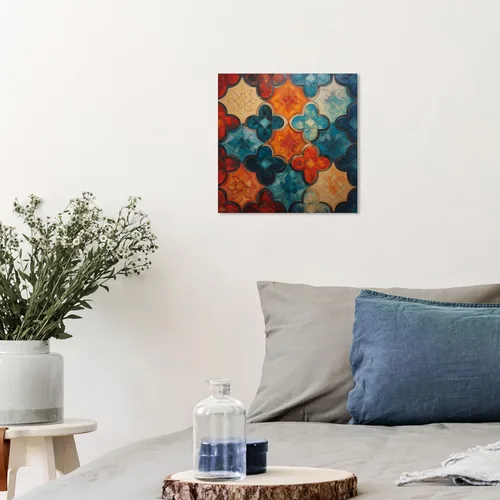Miniatura 3 de Wynwood Studio Lienzo abstracto y contemporáneo envuelto – Quadro di Mosaico I, arte de pared para sala de estar, dormitorio y baño, 30 x 30