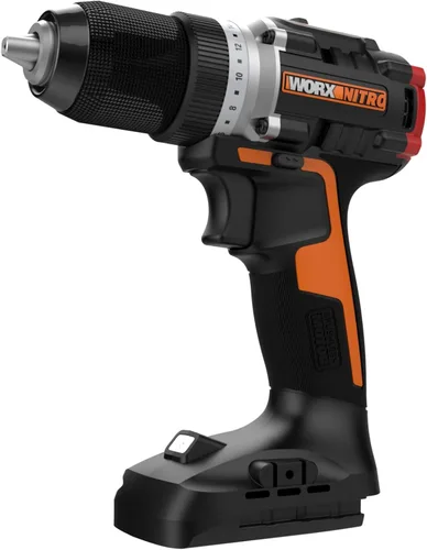 Worx Nitro - Taladro percutor inalámbrico de 20V de 1/2" con motor sin escobillas, compacto y ligero de solo 6" y 3 libras, compatible con Power