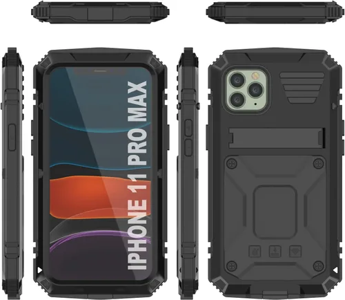 Miniatura 8 de PunkCase Funda de metal para iPhone 11 Pro Max [Serie 2.0] Funda de armadura resistente Diseño de cuerpo completo de aluminio y TPU con protector