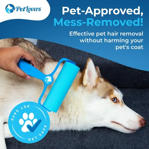 Miniatura 4 de PetLovers EzRoll - Rodillo de pelusa reutilizable – Adhesivo para toda la vida y removedor multiusos de pelo, polvo y pelusa de mascotas, para ropa