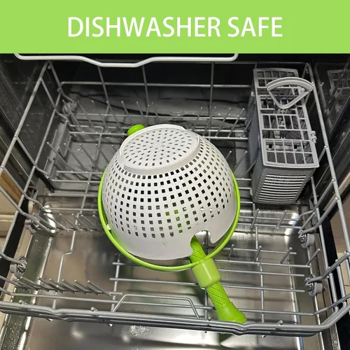 Miniatura 5 de Escurridor de ensalada plegable 3 en 1, colador de ahorro de espacio de 3 cuartos y secadora de verduras, plegable para un fácil almacenamiento