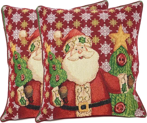Miniatura 9 de Tache 6250-CC - Funda de cojín tejida para cojín festivo con diseño floral de Navidad, diseño floral, color rojo, 1 pieza de 16 x 16 pulgadas
