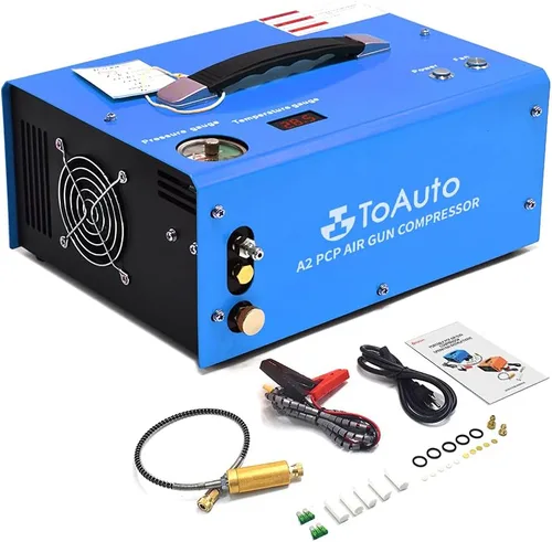 TOAUTO - Compresor de aire A2 PCP, parada automática, portátil de 4500 Psi/30 Mpa, sin aceite/agua, compresor HPA de conector rápido de 8MM para