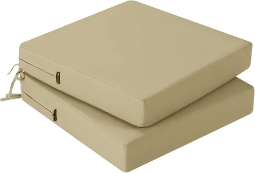 Miniatura 17 de idee-home Juego de 2 cojines para sillas de exterior, cojines de asiento impermeables para muebles de patio, almohadilla de repuesto para silla