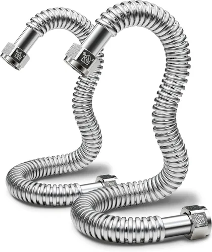 Miniatura 9 de TT FLEX Conector de calentador de agua corrugado de acero inoxidable flexible para suavizador de calentador de agua, 3/4 pulgadas FIP x 3/4 pulgadas