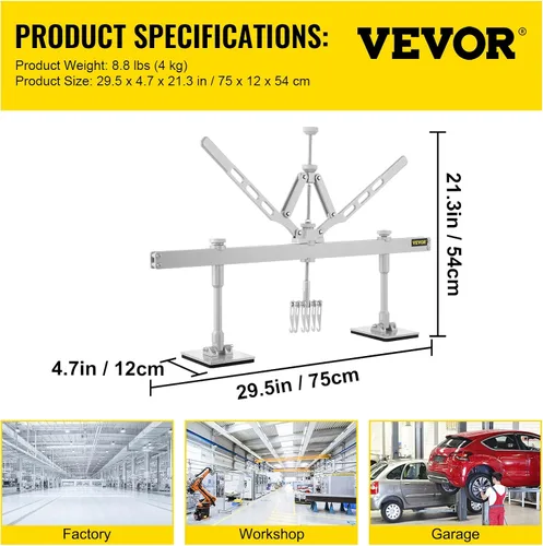Miniatura 7 de Kit de palanca extractora de abolladuras Bestauto, compatible con extracción de abolladuras de aluminio y acero (750 mm)