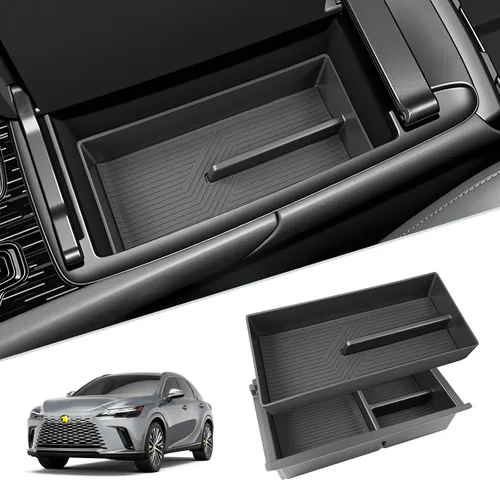 Miniatura 19 de SKTU para 2022 2023 Chevrolet Bolt EUV EV Organizador de consola central inserto de ABS negro, bandeja de materiales, reposabrazos, caja de 2022