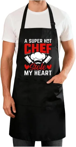 Miniatura 15 de Delantales divertidos para hombres y mujeres, perfectos para cocina, barbacoa, hornear, esposa, marido, regalo de cumpleaños para papá