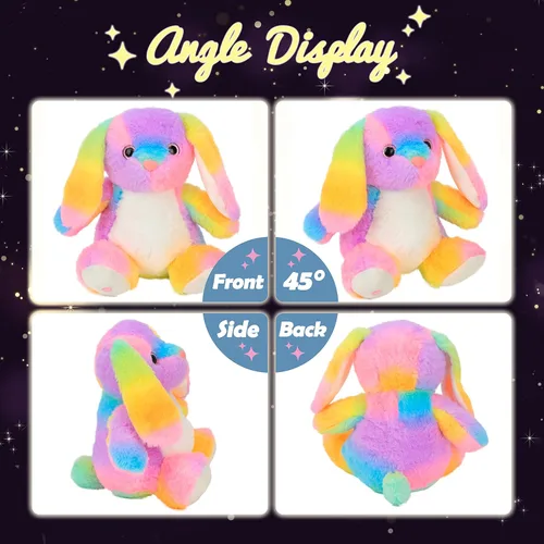 Miniatura 6 de Hopearl Conejo de peluche con luces LED colorido, flexible, con luces de noche que brillan en la oscuridad, para festival, cumpleaños, niños