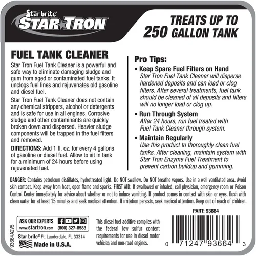 Miniatura 2 de STAR BRITE Star Tron Limpiador de depósito de combustible – Elimina lodos, barnices y otros depósitos – Rejuvanate combustible viejo y rancio