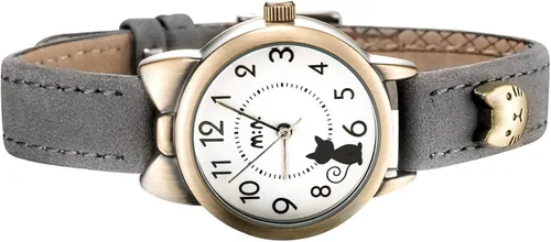 Miniatura 2 de DREAMING Q&P Correa de cuero suave para niña, relojes de pulsera de cuarzo para mujer, lindo Bowknot