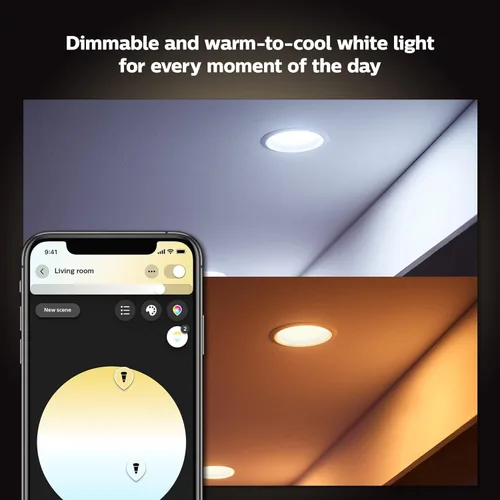 Miniatura 4 de Philips Hue Foco empotrable LED inteligente de 5/6 pulgadas - Luz ambiente blanca de cálido a frío - Paquete de 4 - 1100LM - Interior - Control
