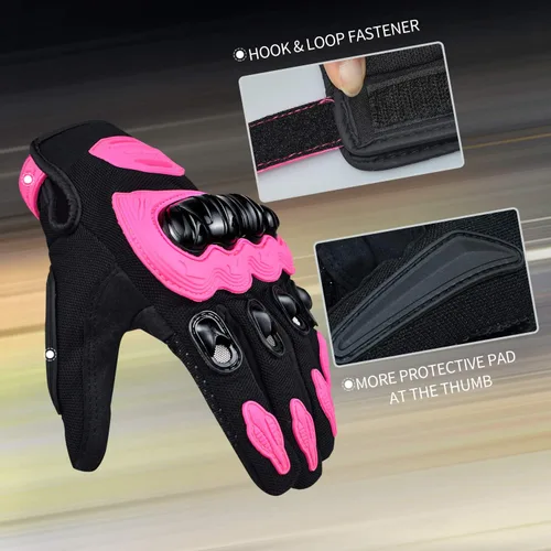 Miniatura 2 de Guantes de motocicleta para mujer con pantalla táctil, para verano, motocicleta de tierra, guantes de dedo completo, carreras en carretera