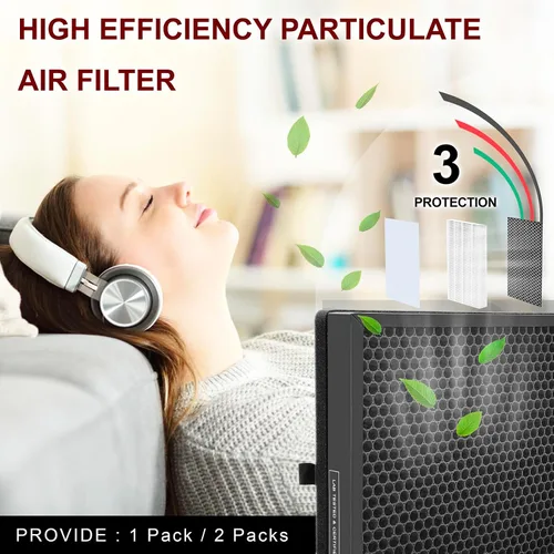 Miniatura 5 de Filtro HEPA H14 de repuesto compatible con purificador de aire Puroair 400, filtro de 4 etapas de carbón activado 3 en 1 limpieza de aire, 1 paquete